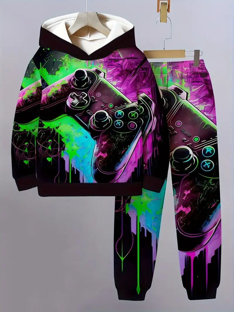 Men 3D Printed Hoodie Pant Sets Casual Sweatshirts Sweatpants