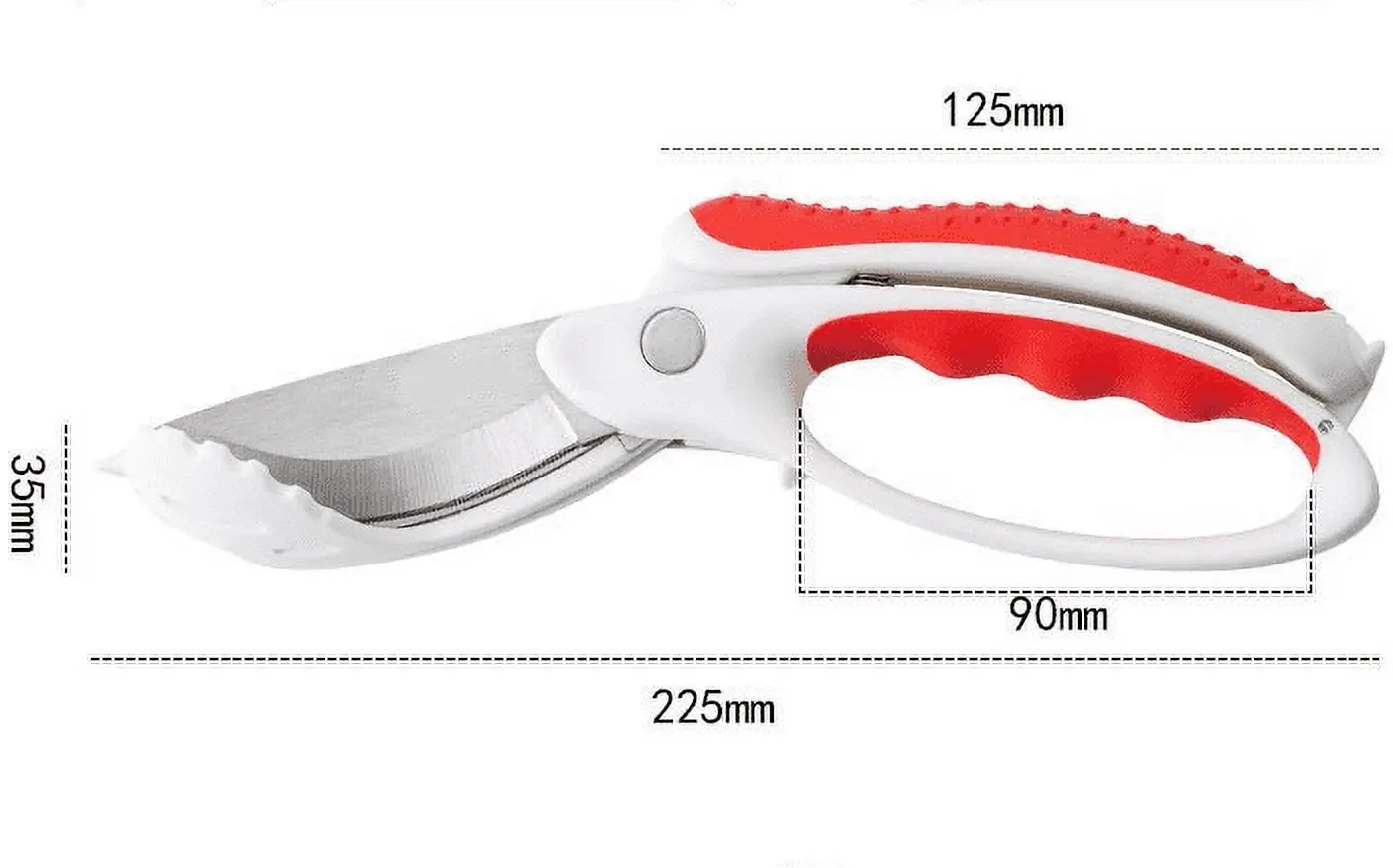Toss and Chop Salad Tongs, Salad Chopper, Heavy Duty Kitchen Scissors, Multifunction Double Blade Cutting Tool, 9 In