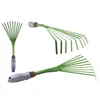 9 Teeth Garden Rake 15.5 Inch Grass Rake Hand Rake Leaf Broom with Comfort Grip Cleaning Pet Excrement Gardening Tools 5