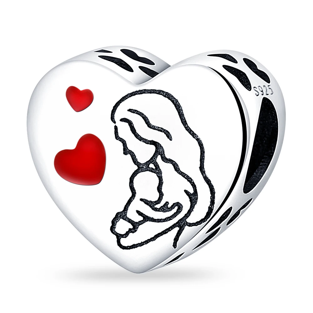 Hot Sale 925 Sterling Silver Mother's Day Gift Series Charms Beads Fit Original Fine Bracelets S925 DIY Jewelry Accessory 5