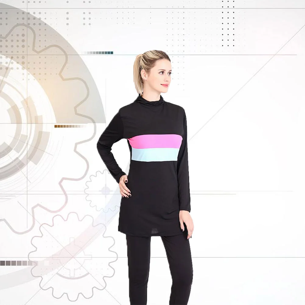 

Women Long Sleeve Two-piece Swimsuit Women Athletic Swimsuit Conservative Swimwear Outdoor Beachwear for Surfing Swimming