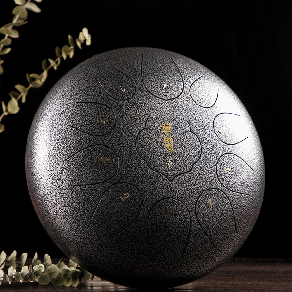 12 Inch 13 Tone Handpan Drum Yoga Meditation Ethereal Drum Steel Tongue Percussion Instruments with Bag and Mallets