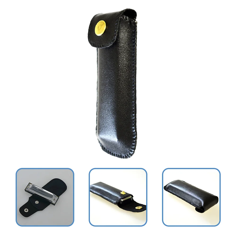 4 Pcs Harmonica Bag Imitation Case Sturdy Storage Pouch Durable Cover Vintage Pu Student