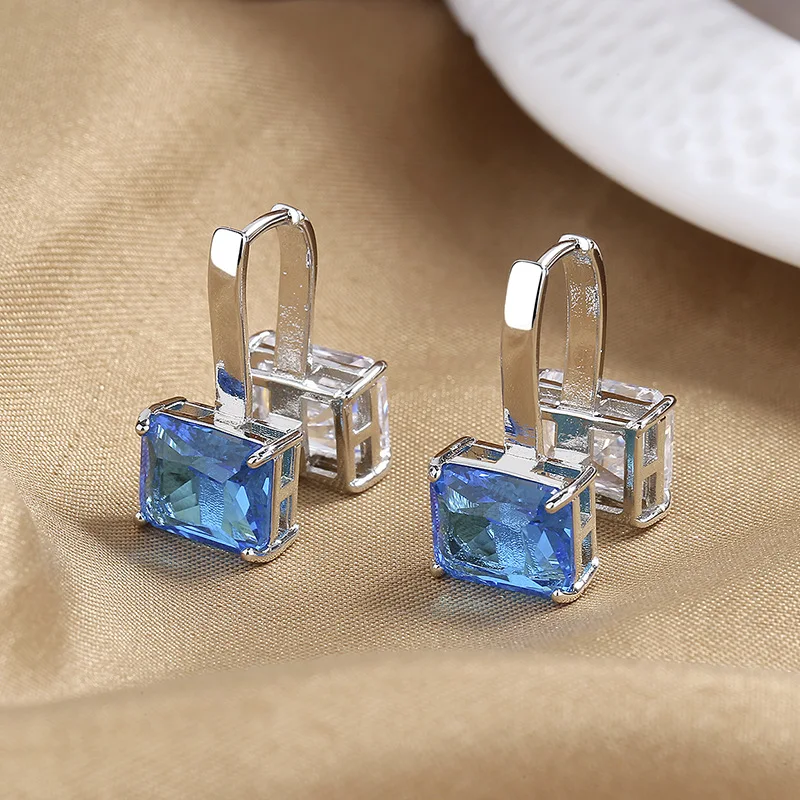 Flongo Orecchini a cerchio in oro unisex: cuore a forma di stella rettangolare in acciaio inox, piccoli orecchini a cerchio Huggie geometrici, ipoallergenici, per uomo e donna, argento nero, Acciaio