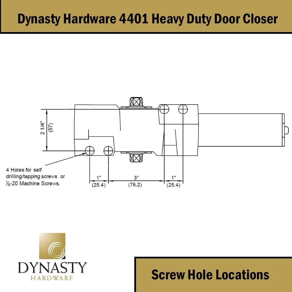 Dynasty Grade 1 Heavy Duty Commercial Door Closer, Self-Closing, Adjustable Spring for Sizes 1-6, ADA Compliant