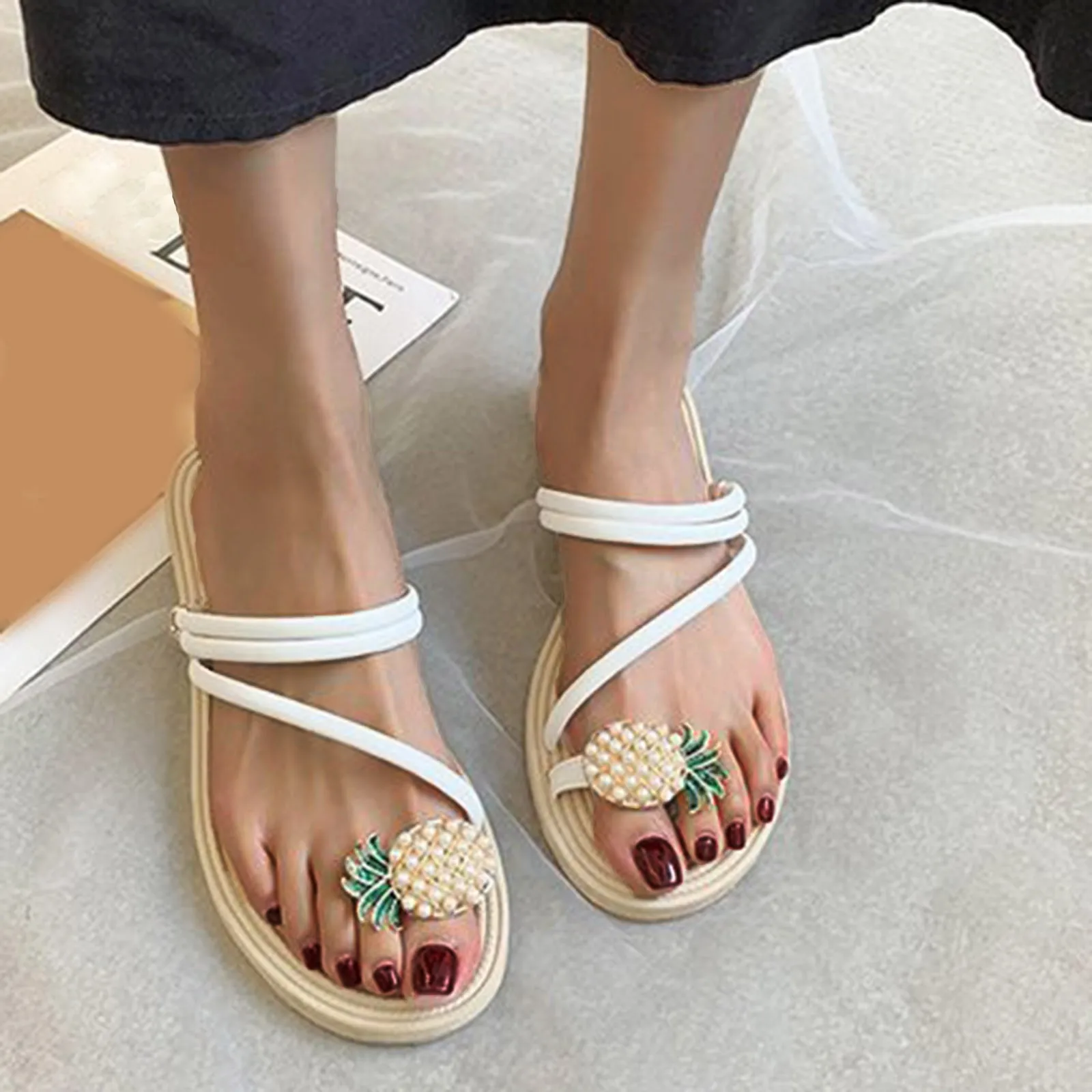 

Woman Shoes 2022 Open Toe Shoes Women Summer Strap Sandals Fashion Casual Flat Sandalias Mujer Footwear Female Rome Flip Flops