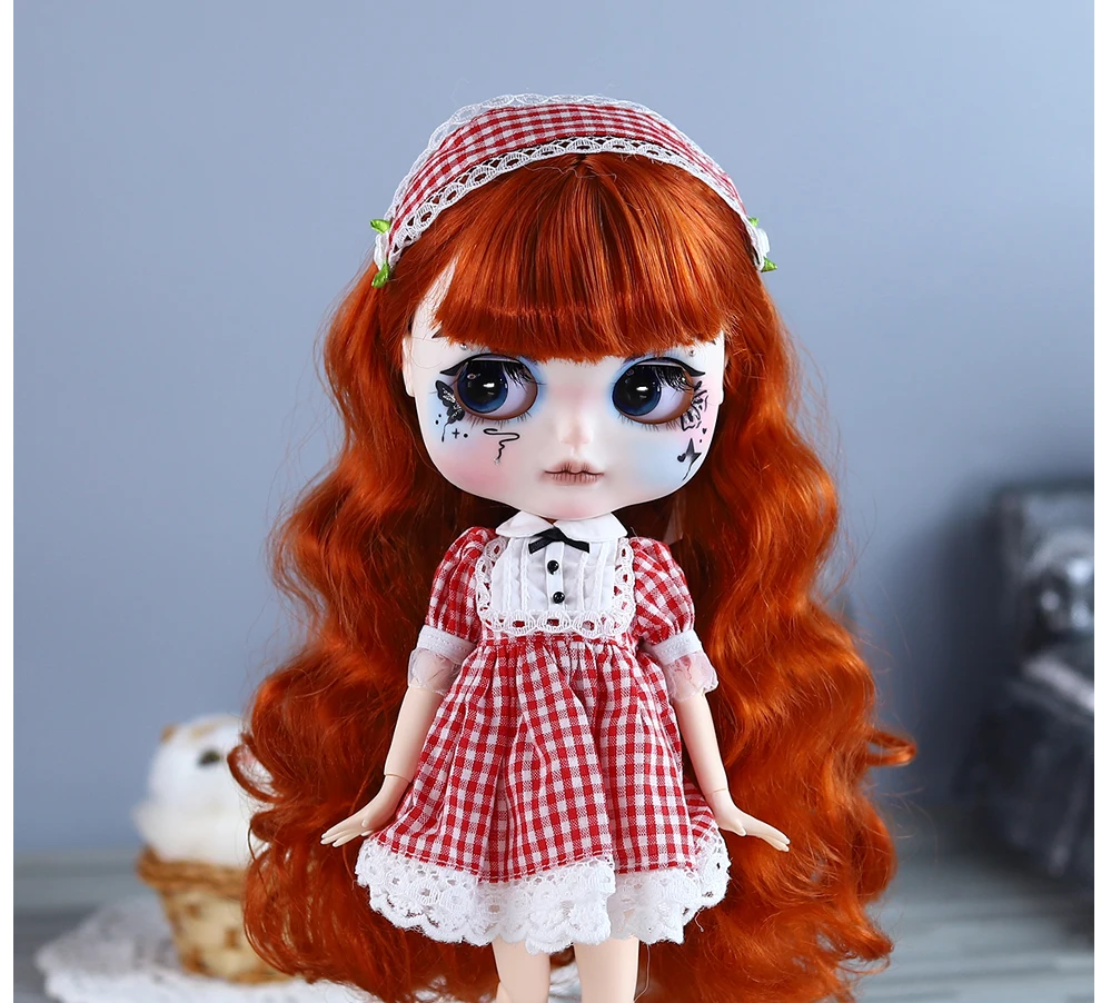 Elizabeth – Premium Custom Neo Blythe Doll with Ginger Hair, White Skin & Matte Cute Face 6