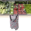 Foldable Shopping Cart for Groceries with Wheels 360 Degree Rolling Swivel Grocery Cart Oxford Fabric Rolling  Handtruck 2