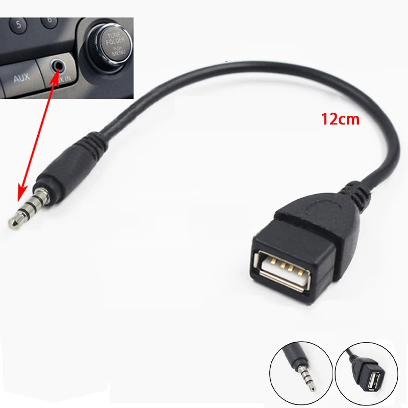Cltgxdd Auto MP3 Player Konverter 3,5mm Stecker AUX Audio Jack Stecker Auf USB Buchse Kabel Adapte Für Auto MP3 auto Zubehör