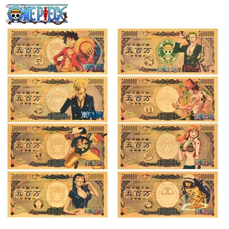 One Piece Anime Gold Rufy Commemorative Chopper Figure Illustration Note Collection Prodotti Di Animazione Cappello Di Paglia Pirates Toys