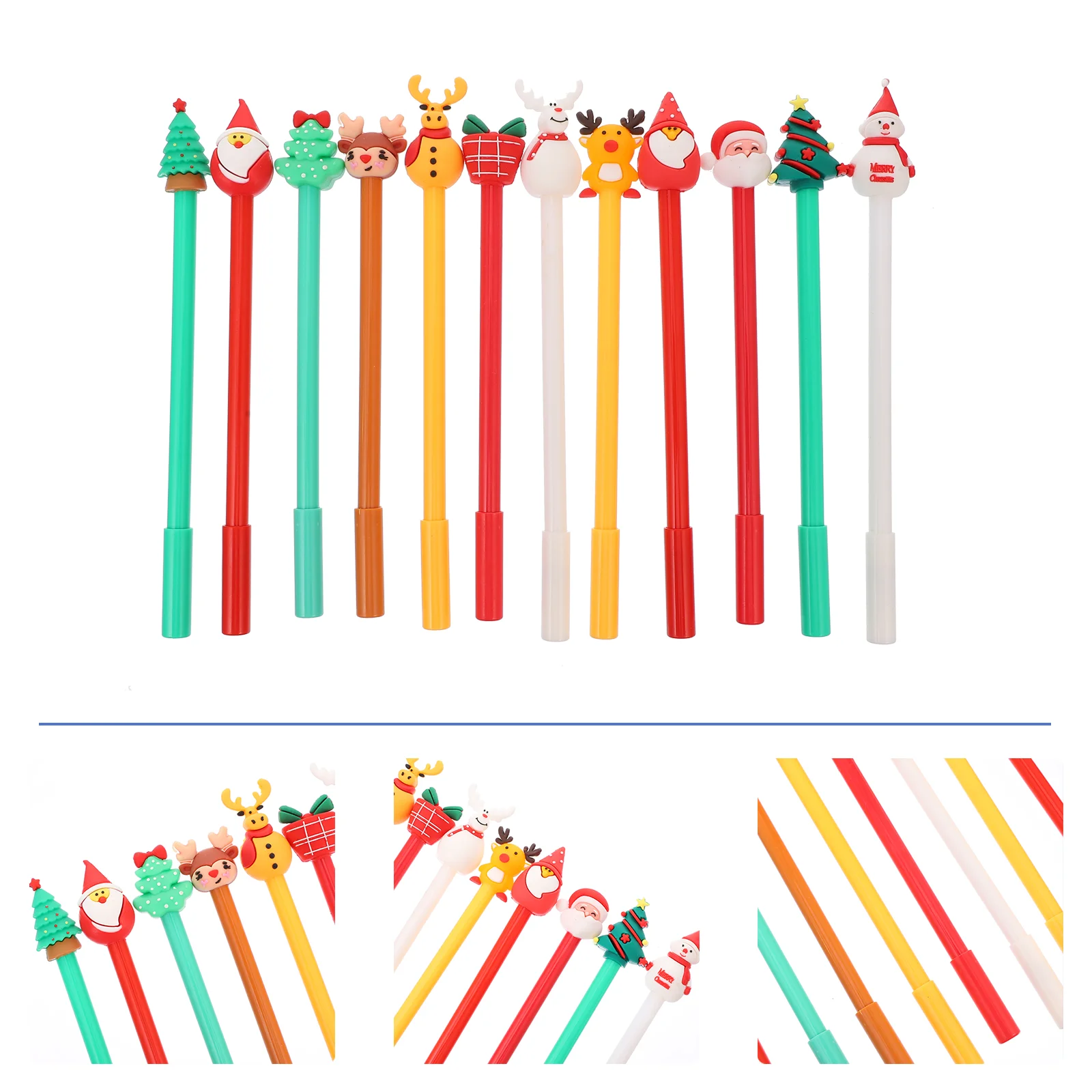 

12 шт. рождественские Мультяшные милые гелевые ручки, креативные студенческие канцелярские принадлежности