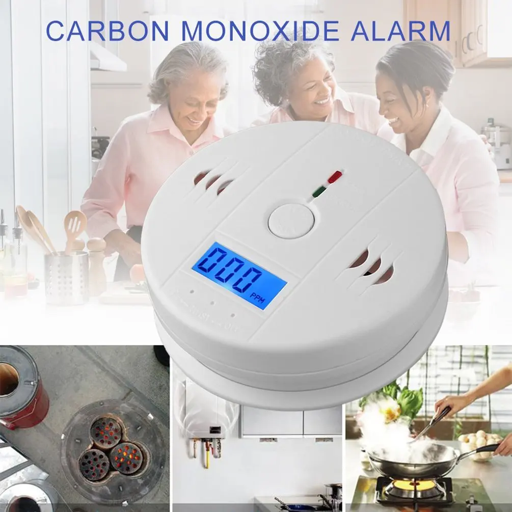 

Profession Home Safety CO Carbon Monoxide Poisoning Smoke Gas Sensor Warning Alarm Detector LCD Displayer Kitchen