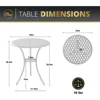 Outdoor Bistro Set 3 Piece Outdoor Bstro Table and Chairs Set Table with Umbrella Hole, Cushions, Cast Aluminum Patio Furniture 2