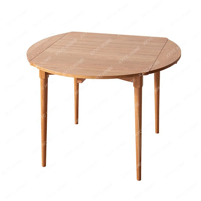 

Solid Wood Folding round Table Cherrywood Square and round Dual-Use Dining Table and Chair