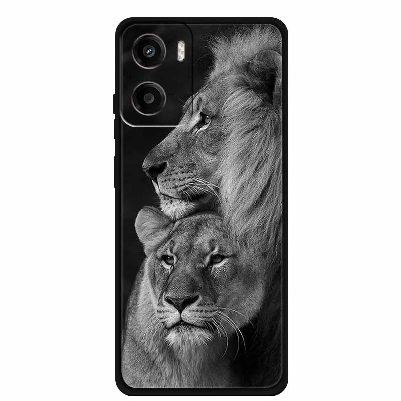 Cartoon Animal Soft Silicone TPU Phone Case with Flower Design - Dustproof Protective Cover