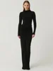 Tossy Pleated Fashion Patchwork Long Dress Women's High Waist Long Sleeve Solid Slim Party Dress Summer 2024 Female Maxi Dress 6