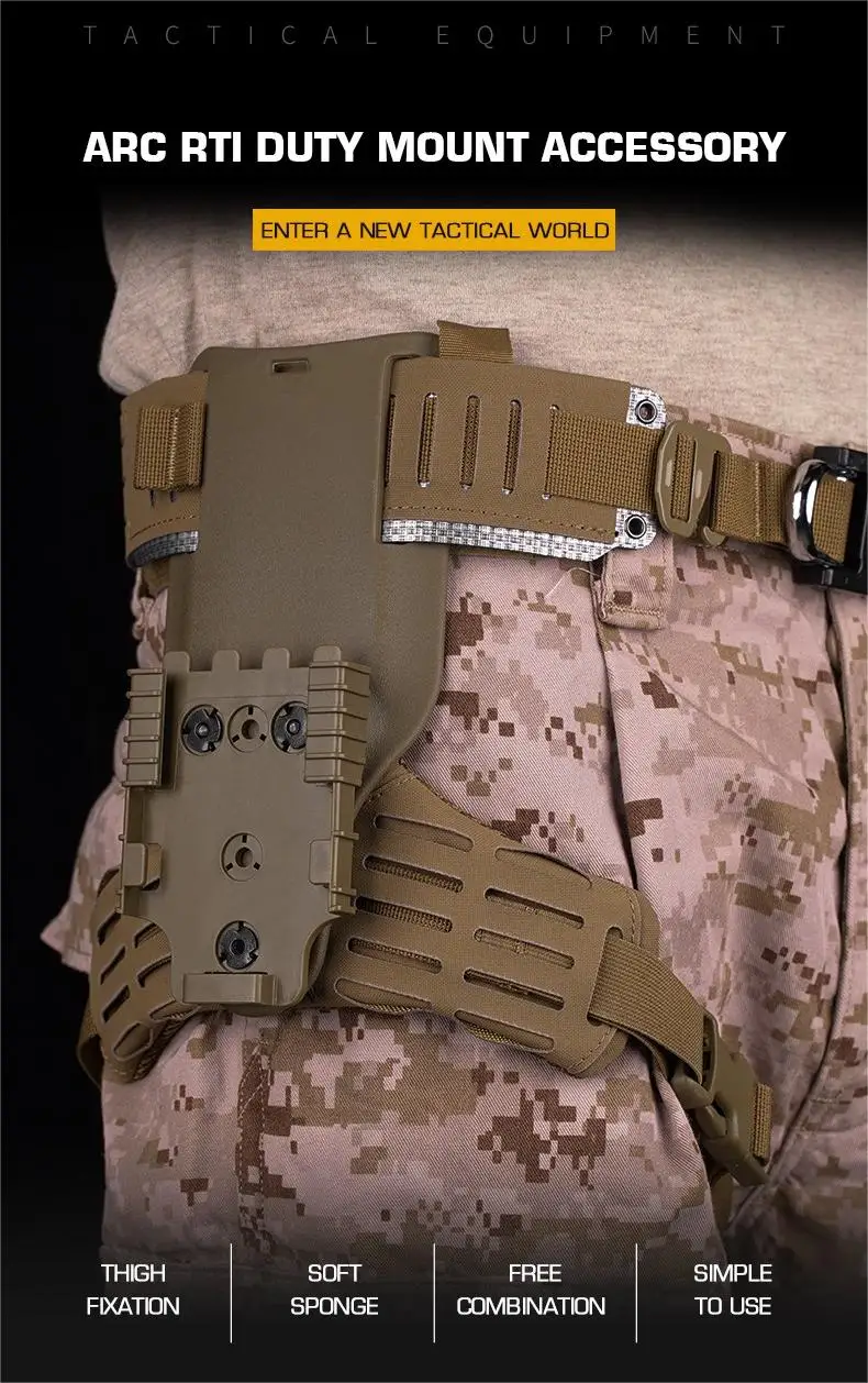Taktischer Drop Leg Holster-Adapter, Belt Gun Holster-Adapter, Schnellbefestigungssystem, ARC-Beinplattform – Detail 1