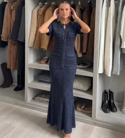 Robe longue chic pour femme à manches courtes, coupe ajustée, style rétro texturé, simple boutonnage, style urbain, Vistidos 2026, décontractée et respirante 1