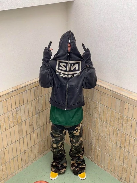 Double Zipper Project G/R Hoodie Sleeve Glove Long Design