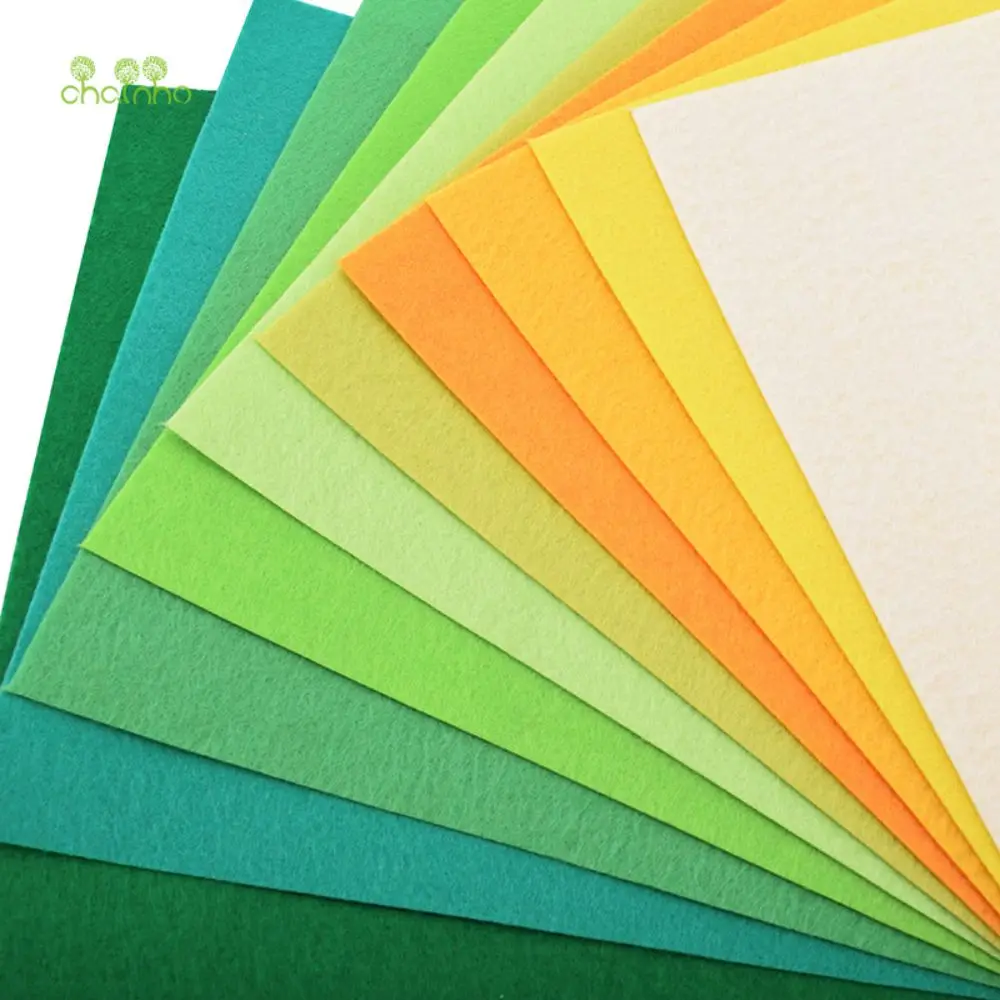 Chainho Polyester Non-Woven Felt Fabric DIY Sewing Quilting Material Patchwork Cloth Thick 1mm 40 Color Available Optional Size felt fabric sheet