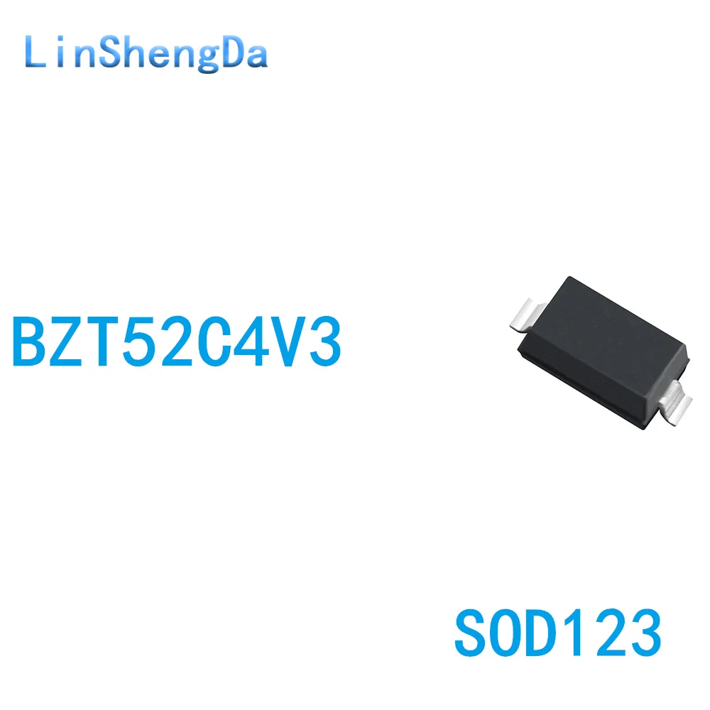 

SMD voltage regulator diode BZT52C4V3 4.3V SOD123 1206 W6 1 disk 3K=130 yuan