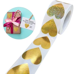 500 Pcs/Roll Multiple Colour Love Heart Shaped Stickers Gift Packaging Seal Label Birthday Party Stationery Supply Scrapbooking