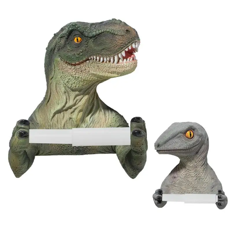 

Держатель для рулона бумаги в виде динозавра, креативная стойка для туалетной бумаги в форме динозавра, полка без отверстий, настенная вешалка для рулона бумаги в ванной комнате
