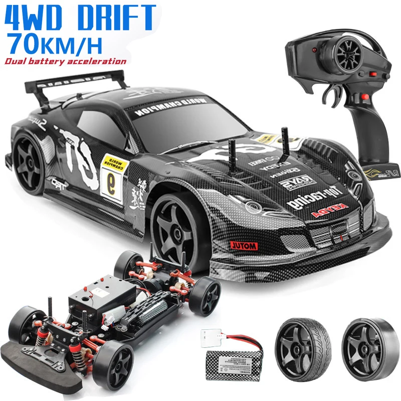 

1:10 70km/h Remote Control Car 4wd High Speed Drift 2.4g Rc Car Shock Absorber Anti-collision Rc Toys Christmas Gift