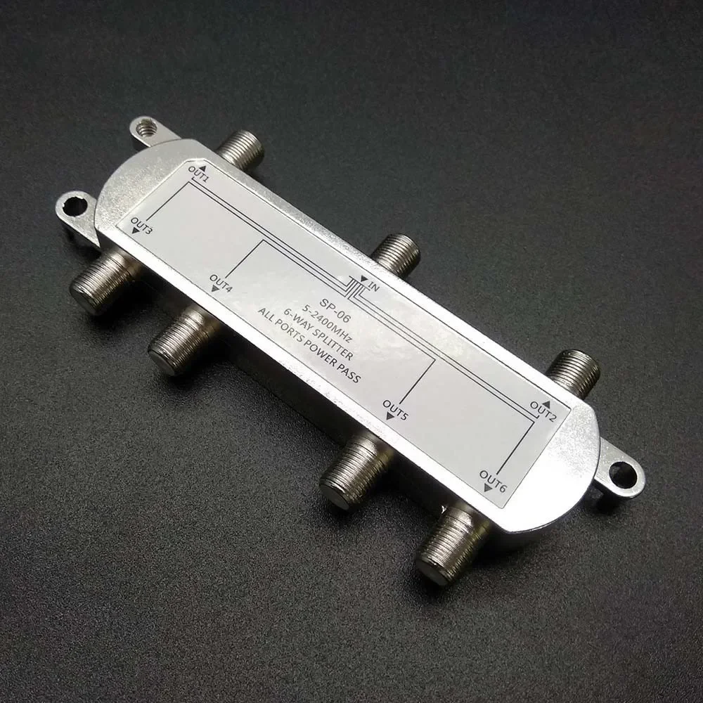 Tv Splitter 6 Way Satellite Antenna Cable TV Antenna Signal Splitter Distributor For SATV/CATV 5-2400MHz Satellite Receiver For SATV/CATV