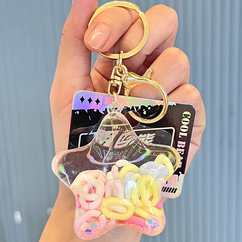 ＊Nyankyouダイ＊ No.A-5 ライン 装飾 飾り ワンポイント ダイ Liquid Five Pointed Star Floating Keychain Kawaii 26-Letters