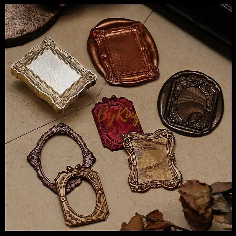 

3D Embossed Sealing Wax Paint Seal Stamp Head Photo Frame Window/Flowers Copper Head Envelopes Wedding Invitations Scrapbooking