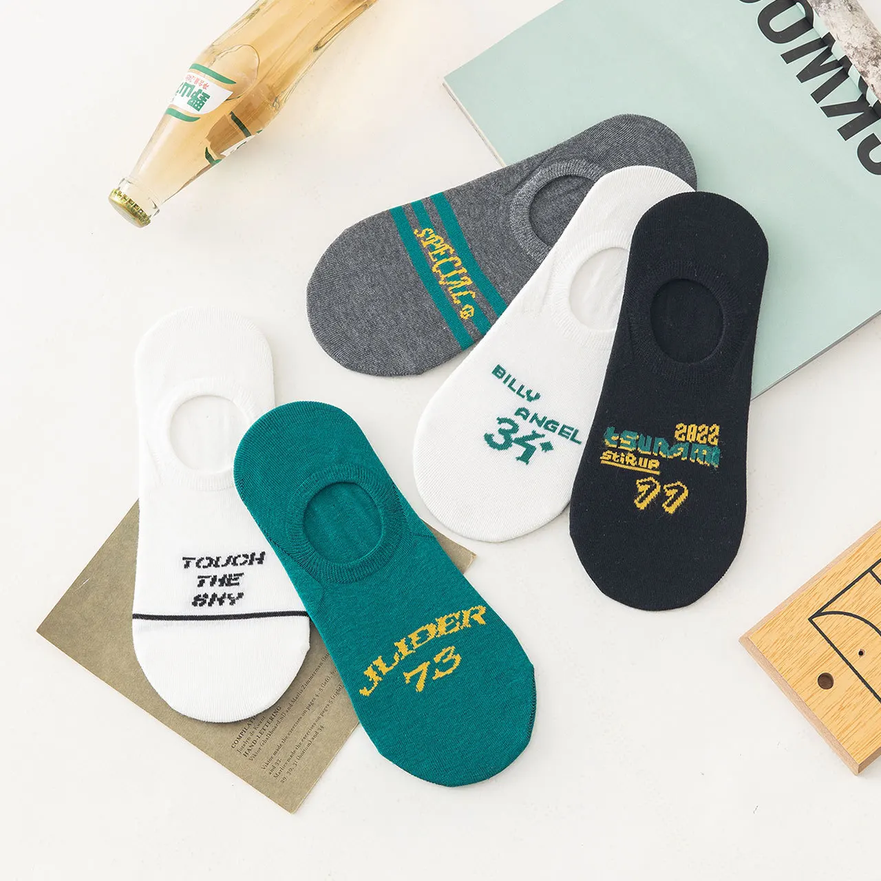 

5pairs/lot Funny Korea Cute Cotton Men's Slipper Casual Lovely Kawaii Cartoon Harajuku Boat Ankle Sock for Female Summer