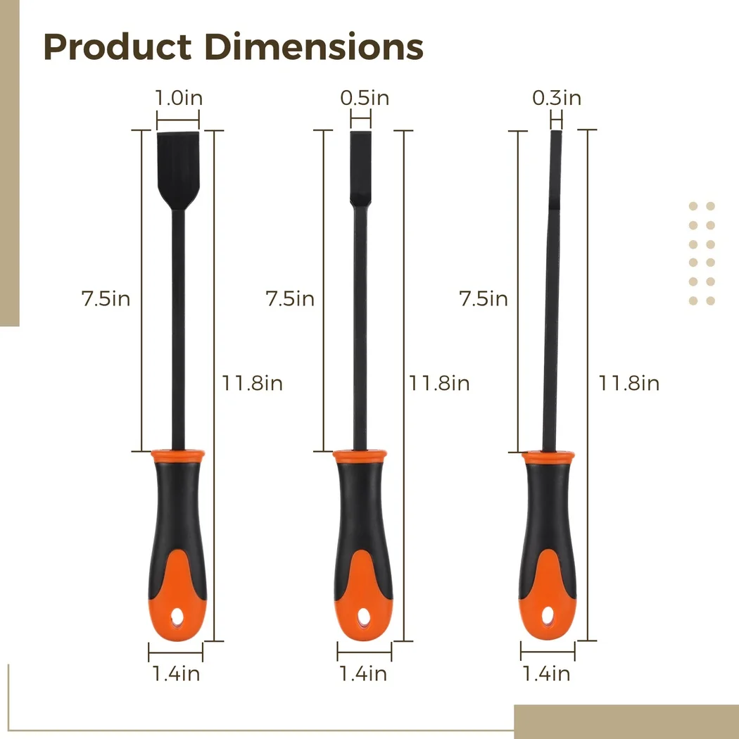 3Pcs Gasket Scraper Automotive Gasket Scraper Window with Blade Tough Scrapers Chrome Vanadium Steel For Removal