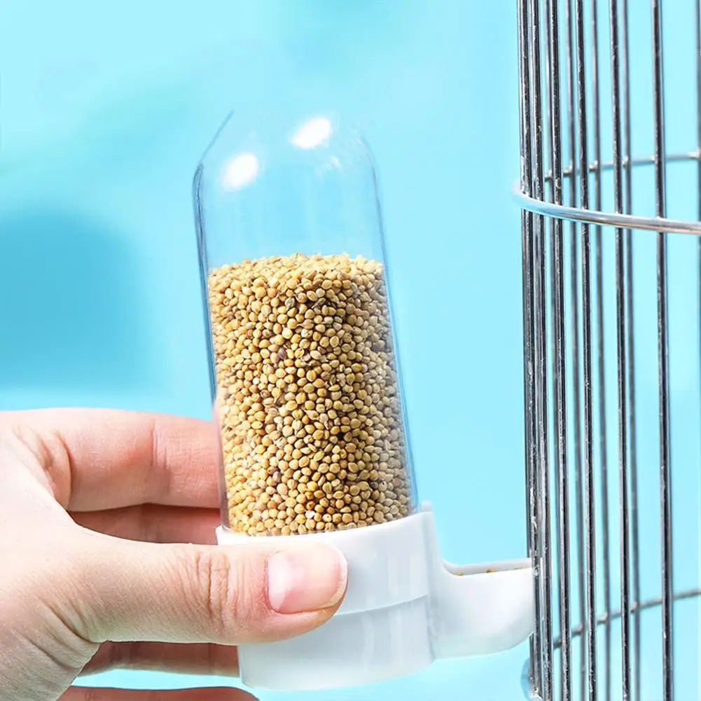 Bird feeder bird water bottle drinker clear food seed dispenser container set hanging in cage no-mess for parrots cockatiel bird feeder parrot feeder bird water drinker