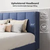 Queen Bed Frame with Button Tufted Headboard, Fabric Upholstered Platform Bed Frame, Foundation with Wooden Slat Support Beds 4