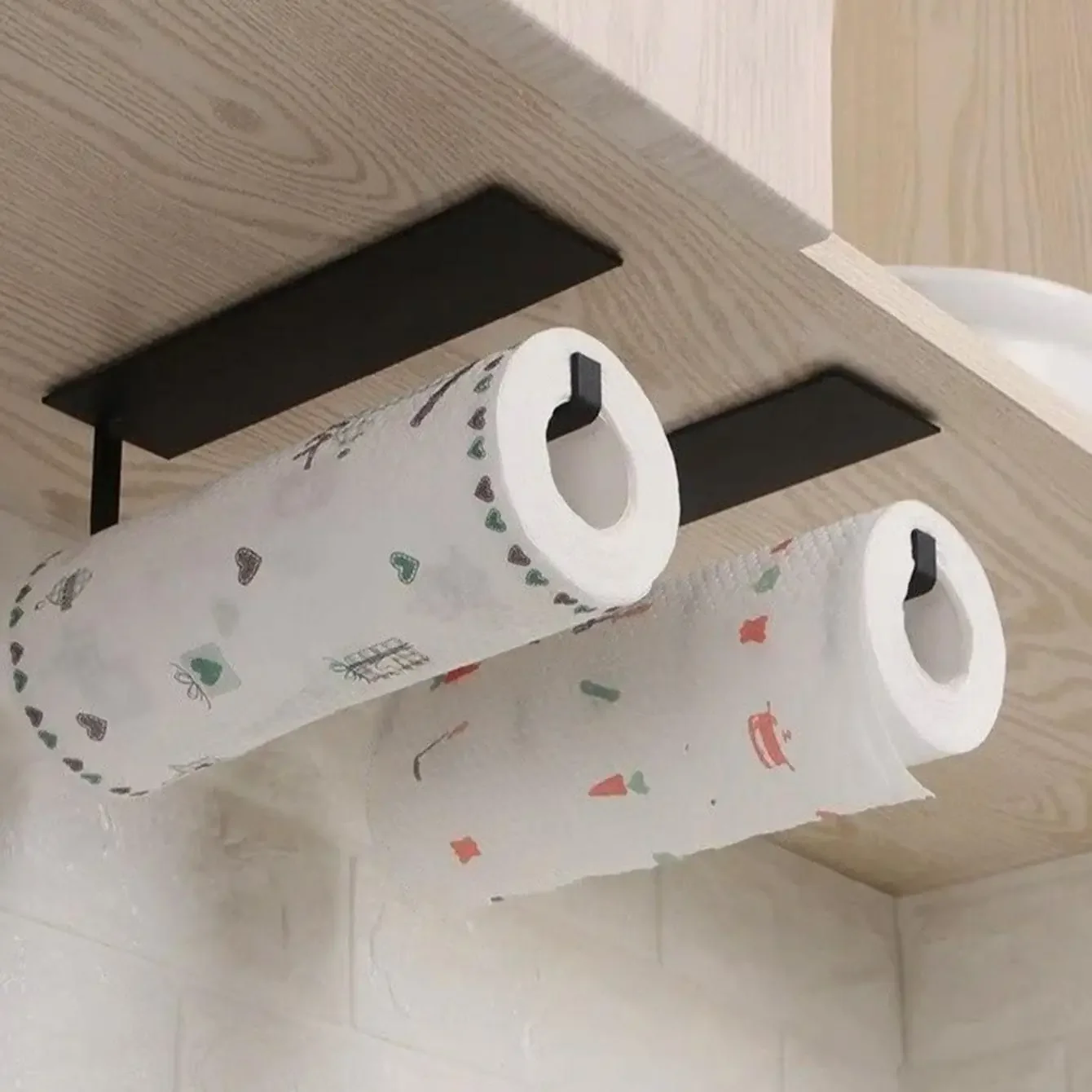 Creative Perforated Tissue Holder Wall Mounted Kitchen & Bathroom Storage