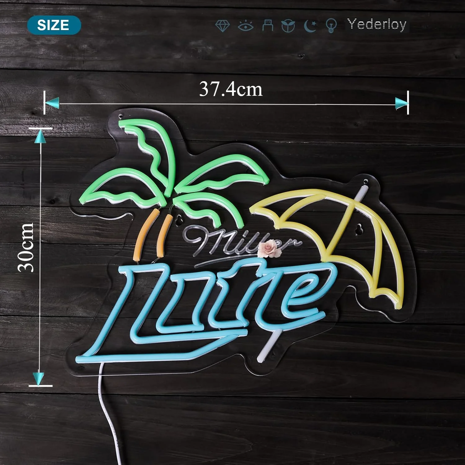 Lite Beer LED Neon Sign - USB Powered Dimmable Light for Wall Decor, Bedroom, Pub, Store, Party, Birthday, Handmade Art Gift