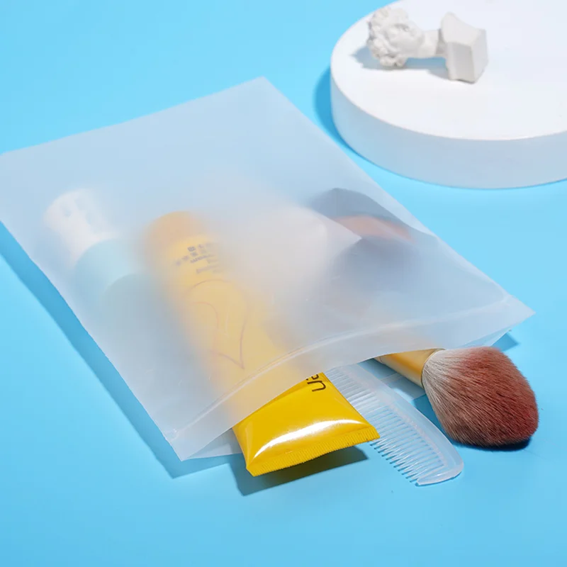50 sacos plásticos com zíper foscos, reutilizáveis para armazenamento de alimentos, roupas e outros itens. Bolsas com zíper pode 3