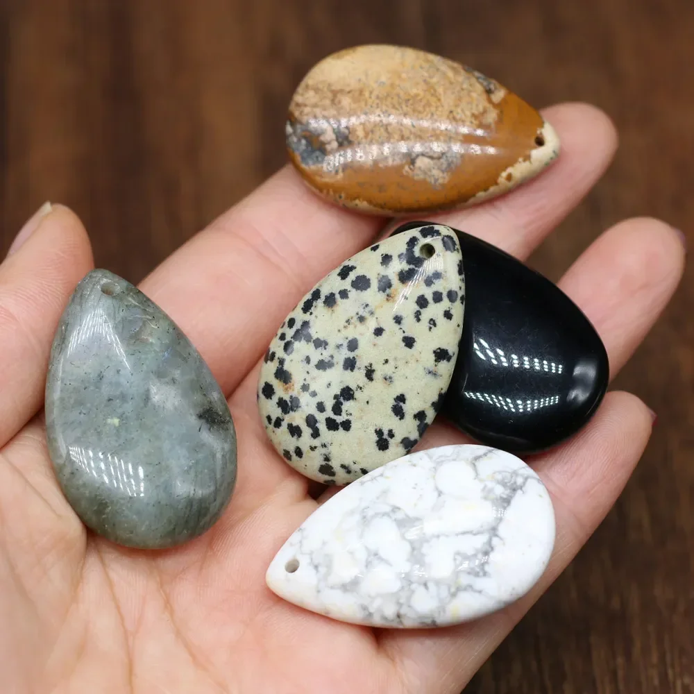 

Natural Stone Pendants Drop shape Exquisite Agates Charms for jewelry making DIY necklace bracelet accessories Size 25x40mm