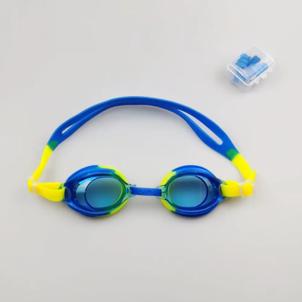 

Children Swim Eyeglasses Colorful Adjustable Silicone Anti Fog UV Shield Swimming Glasses Goggles With Earplug