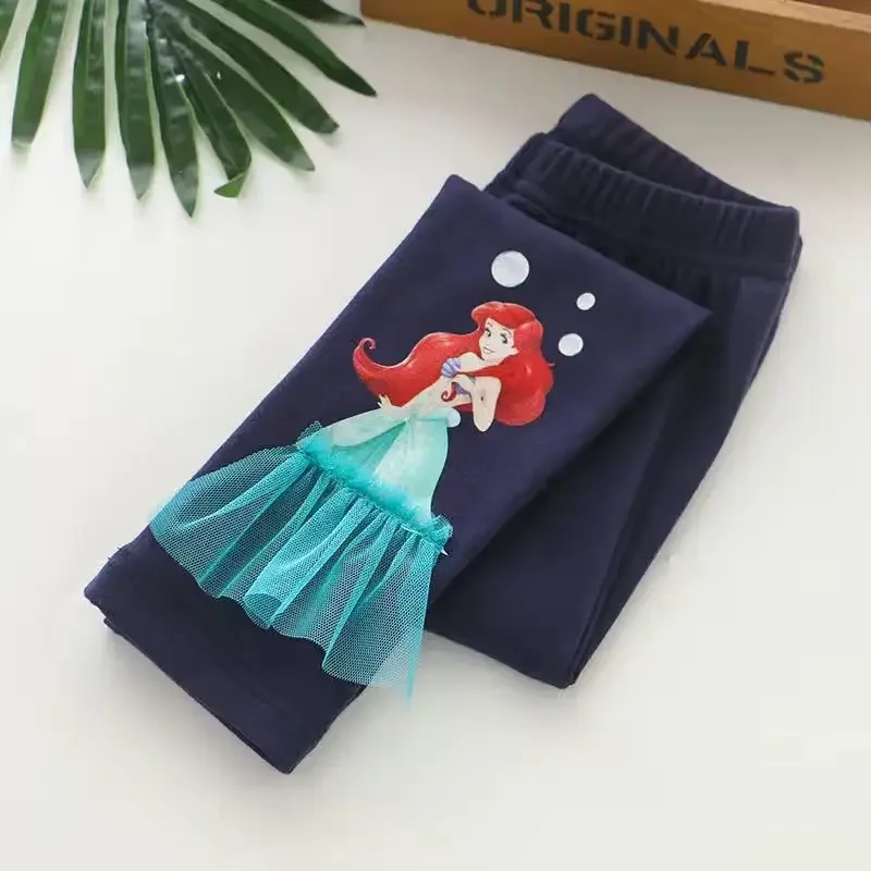 Disney Cartoon Frozen Girls Leggings Spring Autumn New Style Pants Fashion Princess Elsa Outerwear Pants Christmas Gifts