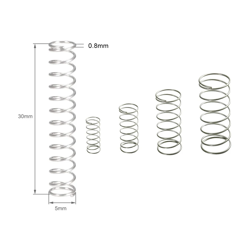Compression Springs 10pcs Wire Diameter 0.3-0.8mm Stainless Steel Micro Small Compression Spring OD