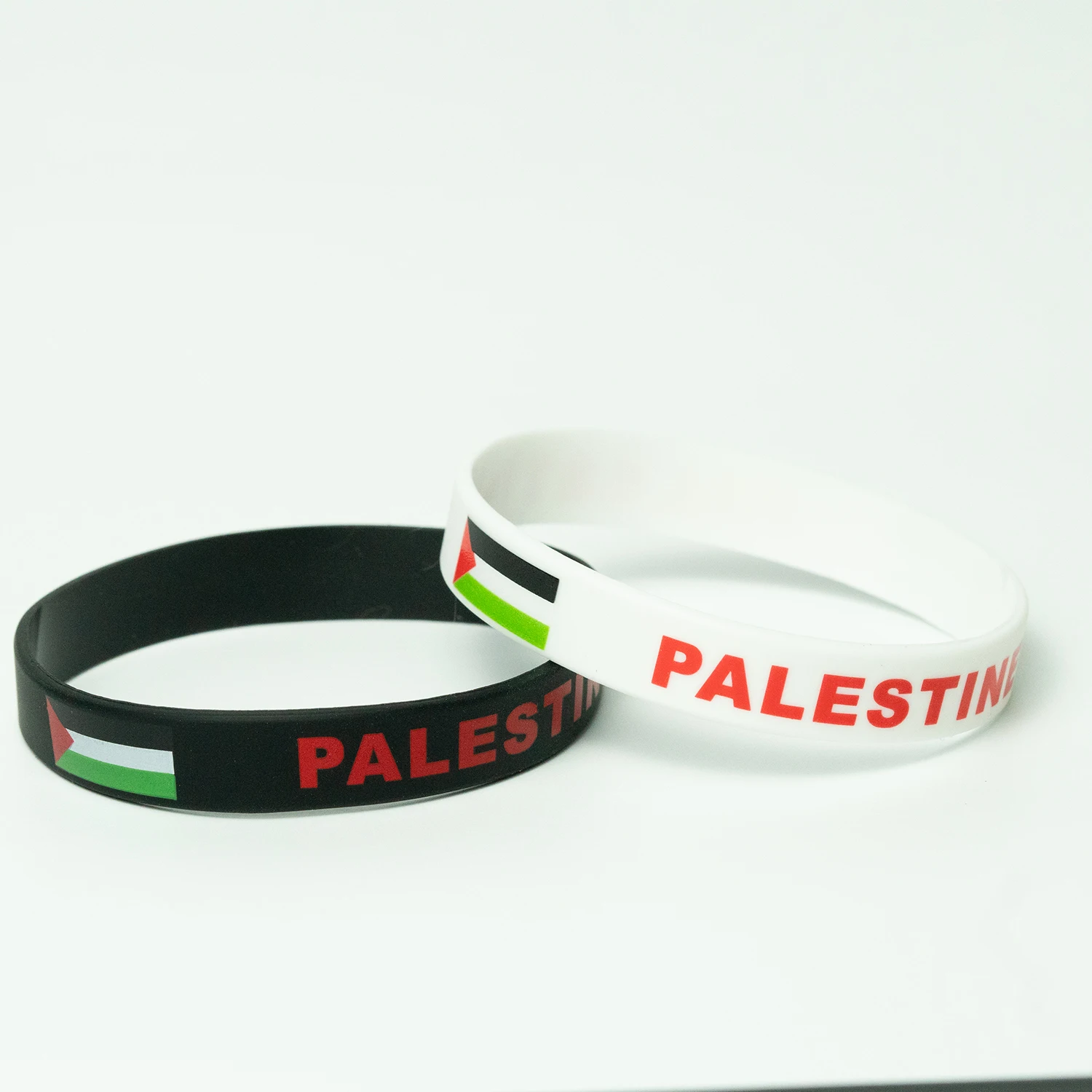 Palestine Flag Wristband 2pcs Silicone Bracelet