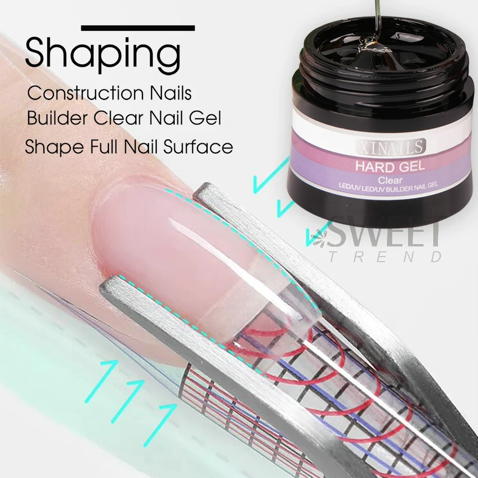 30g Reinforce Nail Glue Gel UV Finger Builder Tools Soak Off Model Hard Gel Thick No Wipe Top Coat Manicure Construction Prolong