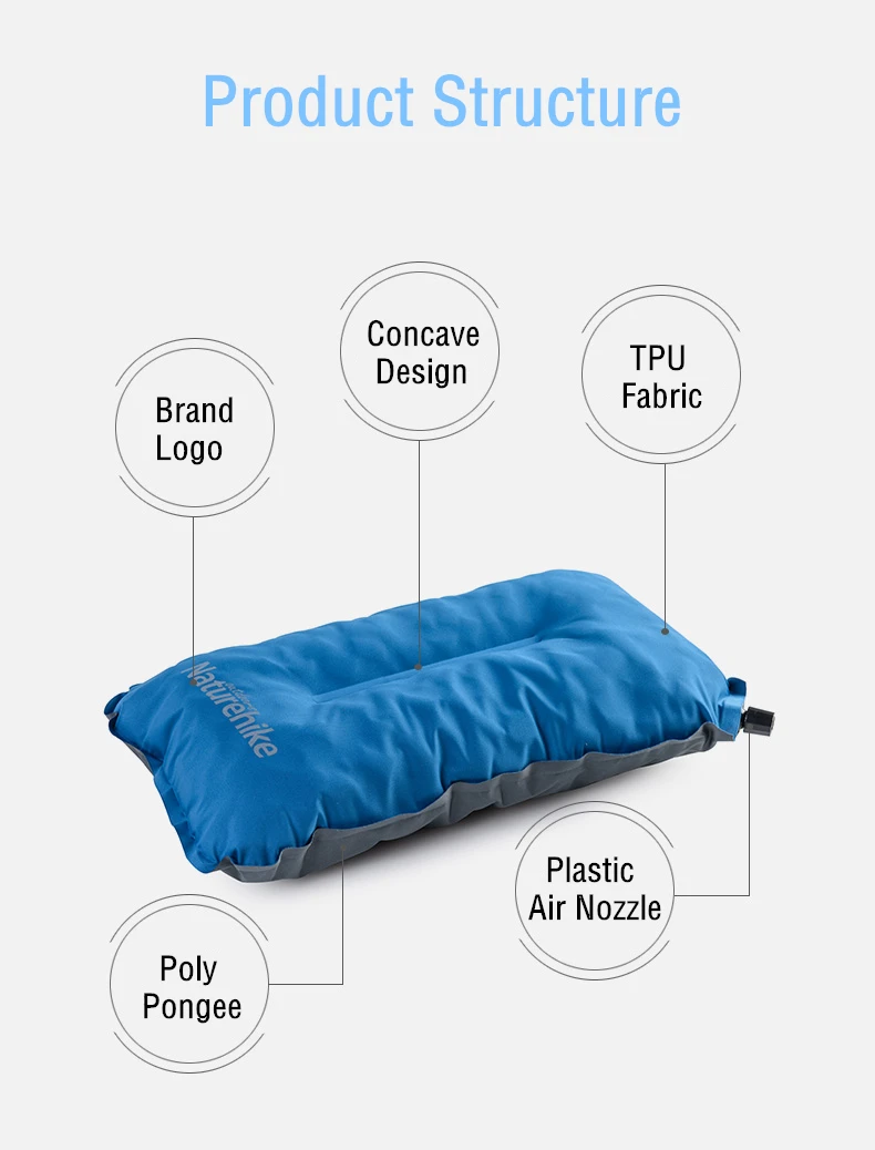Description Picture 6 of itemNaturehike Camping Automatic Inflatable Pillow Ultralight Silent Foam Self Inflating Sleeping Pillow Hiking Travel Air Pillow