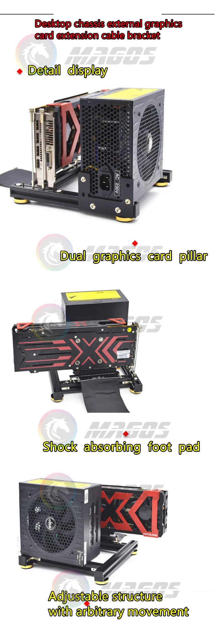 Riser Card Set, Cabo de Alimentação GPU,