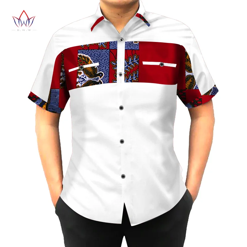 Chemise Homme Manches Courtes Style Africain Dashiki - Imprimé Fleuri Ankara - Polyester - Pour Fêtes, Plage, Vacances