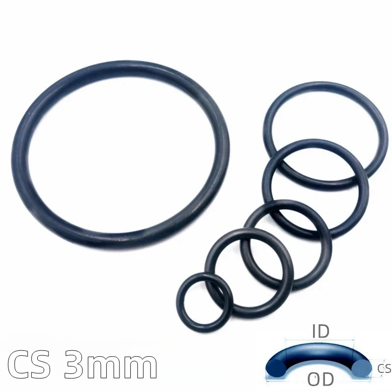 

Custom NBR70 O Rings Gasket Cushion Temperature Heat Oil Resistant Wear-resisting Waterproof Dustproof CS 3mm Black
