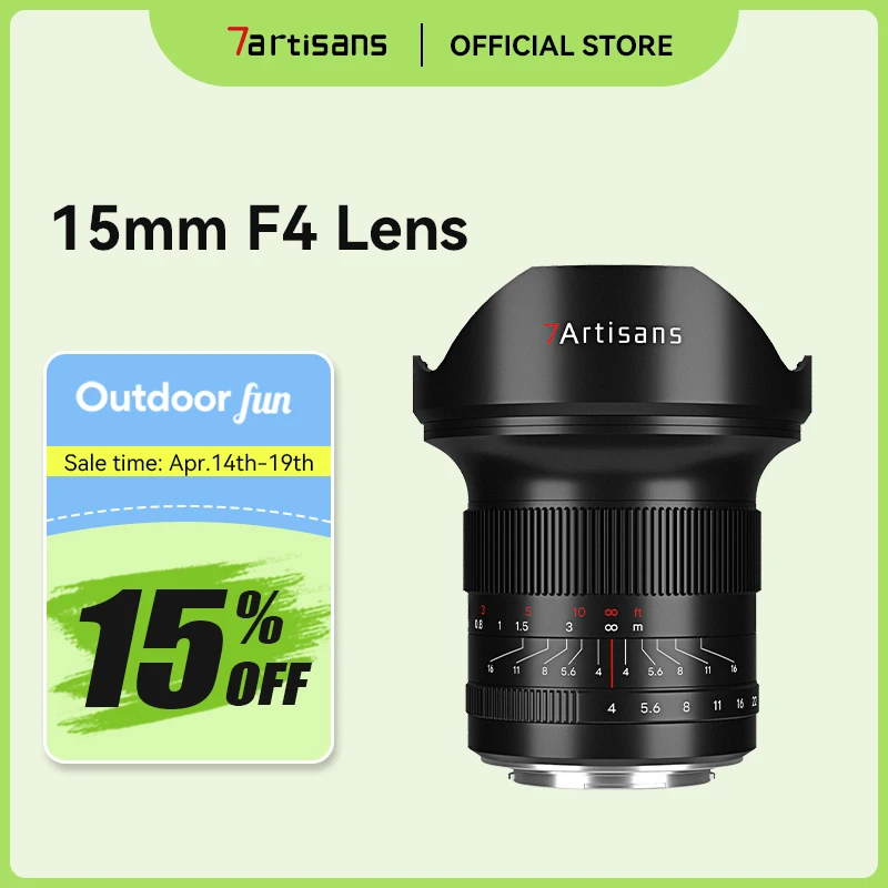 

7artisans 15mm F4 Wide Angle Full-Frame Manual Prime Lens For Nikon Z Z50 ZFC Leica SIGMA L SL Sony E FX3 Canon RF EOS-R EOS-R5