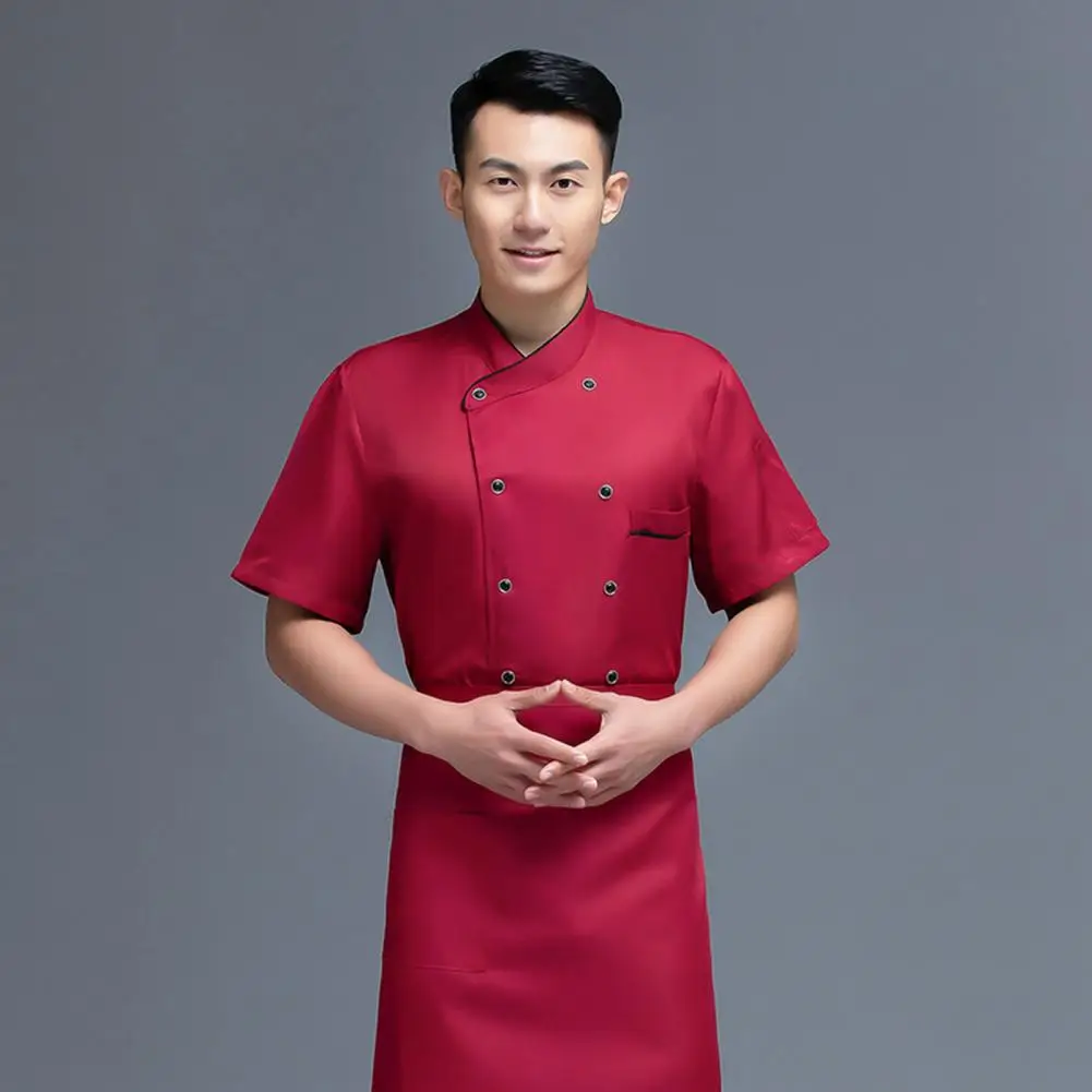 Chef Kitchen Shirt Soft Chef Uniform Solid Color Kitchen Chef Uniform Soft Restaurant Cook Kitchen Shirt Waiter Garment chef s kitchen work clothes restaurant kitchen uniforms sushi chef uniform cook uniform